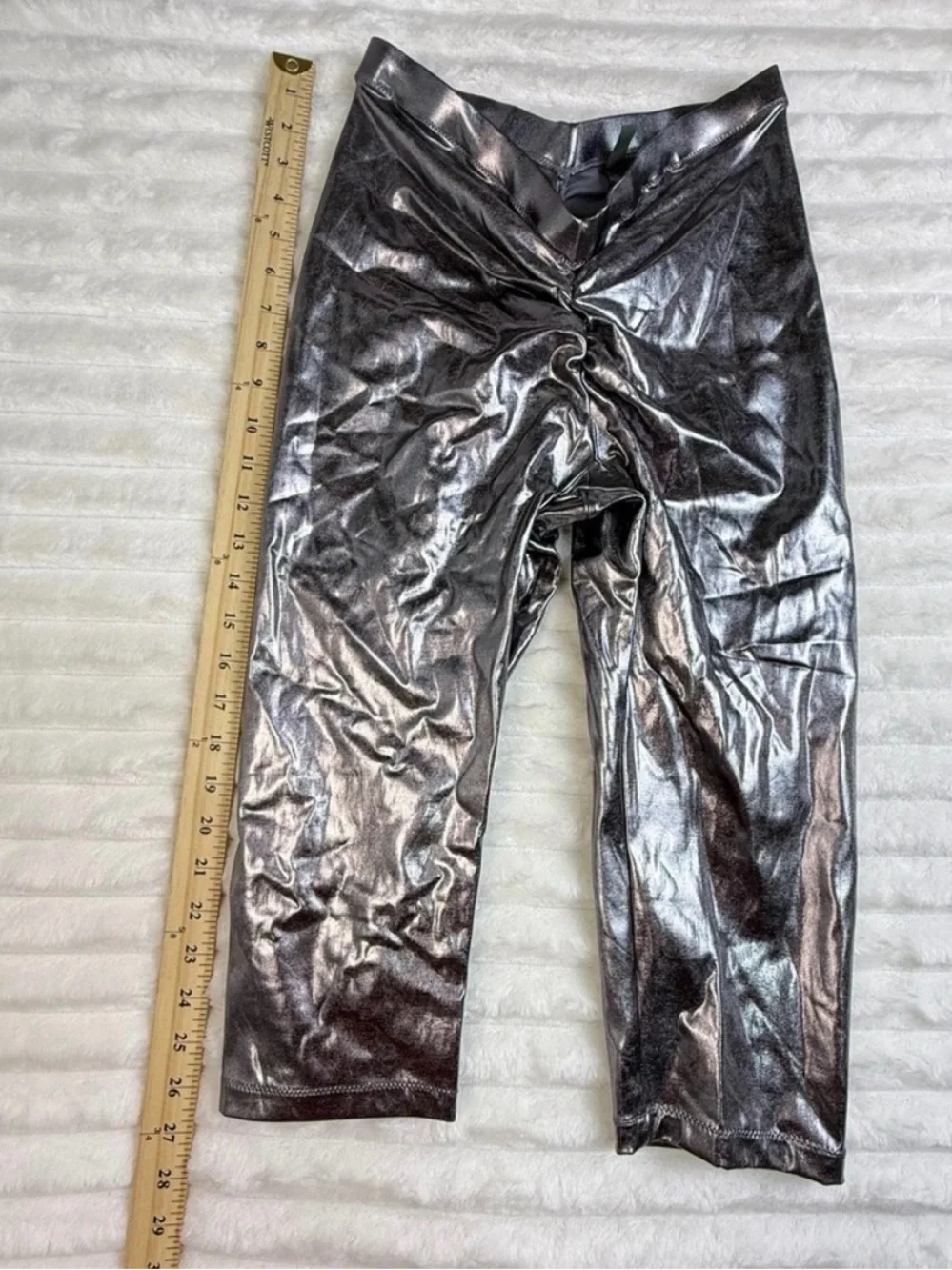NWT SKIMS Metallic Swim V Waist Pant Medium Carbon Gray Cover Up Ruched Y2K